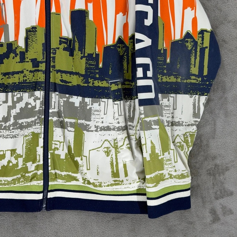 Jordan Track Jacket Mens XL 239336-100 Chicago Skyline White Orange Green EUC
